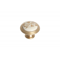 P88.Y01.H3.MR8G Ручка-кнопка, отделка золото матовое "Милан" + керамика