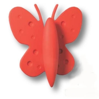 453032ST09 Ручка кнопка детская, бабочка красная 32 мм