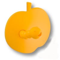 461025ST07ST07 Ручка кнопка детская, яблоко желтое с желтым червячком