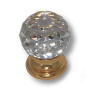 9932-100 Ручка кнопка с кристаллом Swarovski эксклюзивная коллекция, глянцевое золото