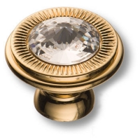 25.319.30.SWA.19 Ручка кнопка с кристаллом Swarovski эксклюзивная коллекция, глянцевое золото 24K