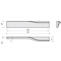 F120/SX-CR Ручка-скоба 160мм левая, отделка хром глянец