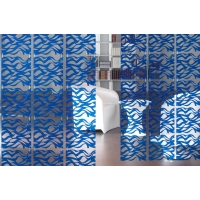 Комплект декоративных панелей ONDA 254х254мм (6 штук), отделка голубая