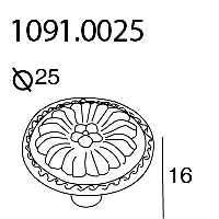 1091.0025.094 Ручка кнопка классика, старое серебро