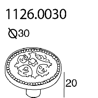 1126.0030.001 Ручка кнопка классика, античная бронза