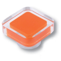 697NA Ручка кнопка квадратная модерн, оранжевый