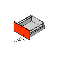 Выдвижной ящик Tandembox (Тандембокс) с одинарным рейлингом(высота B), L 270мм, серый