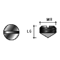 Крепежный винт стяжки конической (шлиц), M8, L=6mm, сталь