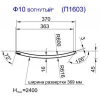 Панель радиусная (гнутая) Ф10-16, толщина 16мм