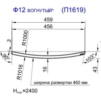 Панель радиусная (гнутая) Ф12-16, толщина 16мм