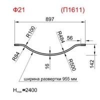 Панель радиусная (гнутая) Ф21-18, толщина 18мм