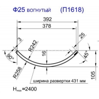 Панель радиусная (гнутая) Ф25-16, толщина 16мм