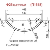 Панель радиусная (гнутая) Ф26-18, толщина 18мм