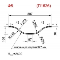 Панель радиусная (гнутая) Ф8-18, толщина 18мм