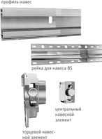 Скрытый профиль-навес для кухонных коробов нижнего яруса LIBRA BS, ширина фасада 600мм