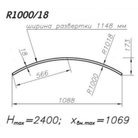 Панель Хоманит гнутая R1000-18, радиусная, высота 2400, толщина 18мм