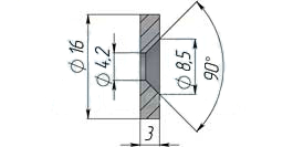 Ответная планка для магнита под саморез, D16 мм