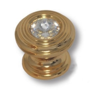 9953-100 Ручка кнопка с кристаллом Swarovski эксклюзивная коллекция, глянцевое золото