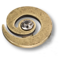 1039.0040.002 Ручка кнопка с кристаллом Swarovski эксклюзивная коллекция, старая бронза