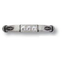 15.129.96.SWA.16 Ручка скоба с кристаллами Swarovski эксклюзивная коллекция, античное серебро 96 мм