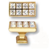15.349.00.SWA.19 Ручка кнопка с кристаллами Swarovski эксклюзивная коллекция, глянцевое золото 24K