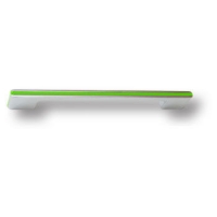 182160MP02PL13 Ручка скоба модерн, глянцевый хром с зеленой вставкой 160 мм