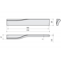 F120/DX-CR Ручка-скоба 160мм правая, отделка хром глянец