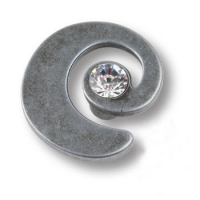 1032.0040.016 Ручка кнопка с кристаллом Swarovski эксклюзивная коллекция, старое серебро