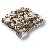 20.35 MO 07 Ручка кнопка"Petit Bouquet" эксклюзивная коллекция, глянцевое серебро