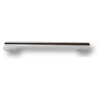 182160MP02PL15 Ручка скоба модерн, глянцевый хром с коричневой вставкой 160 мм