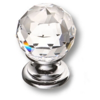 9932-400 Ручка кнопка с кристаллом Swarovski эксклюзивная коллекция, глянцевый хром