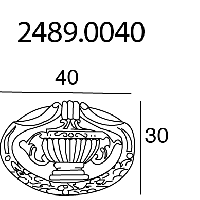 2489.0040.001 Ручка кольцо на подложке классика, античная бронза