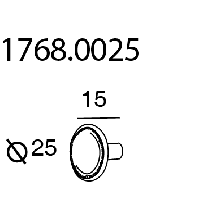 1768.0025.024 Ручка кнопка классика, глянцевое золото