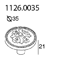 1126.0035.001 Ручка кнопка классика, античная бронза