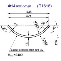 Панель радиусная (гнутая) Ф14-16, толщина 16мм
