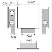 Блок розеток POWER QUAD (3 розетки + 2 USB), защитный экран - нержавеющая сталь