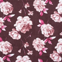 Мебельная ткань микрофибра FUROR Flowers Bordo (Фурор Флауэрс Бордо)